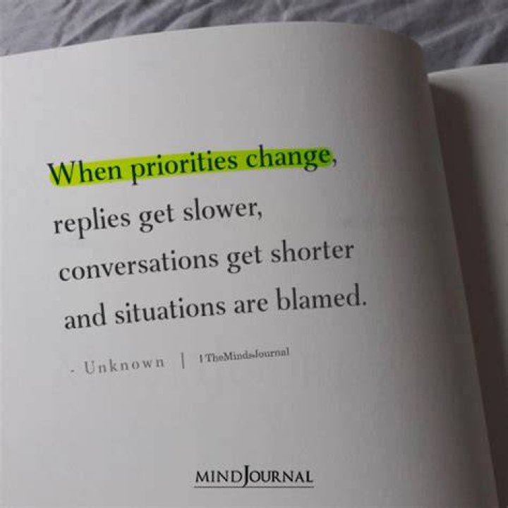 When priorities change in a relationship?